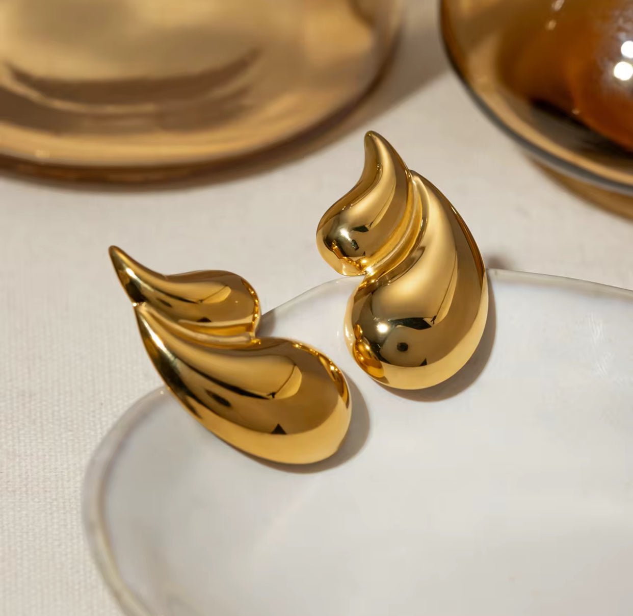 Pendientes Abstract Wave – Acero Quirúrgico 316L - KIKABOX