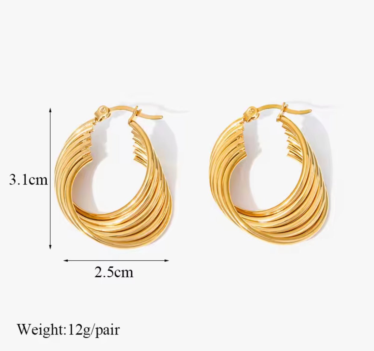 Pendientes Olas de Oro - 316L - KIKABOX