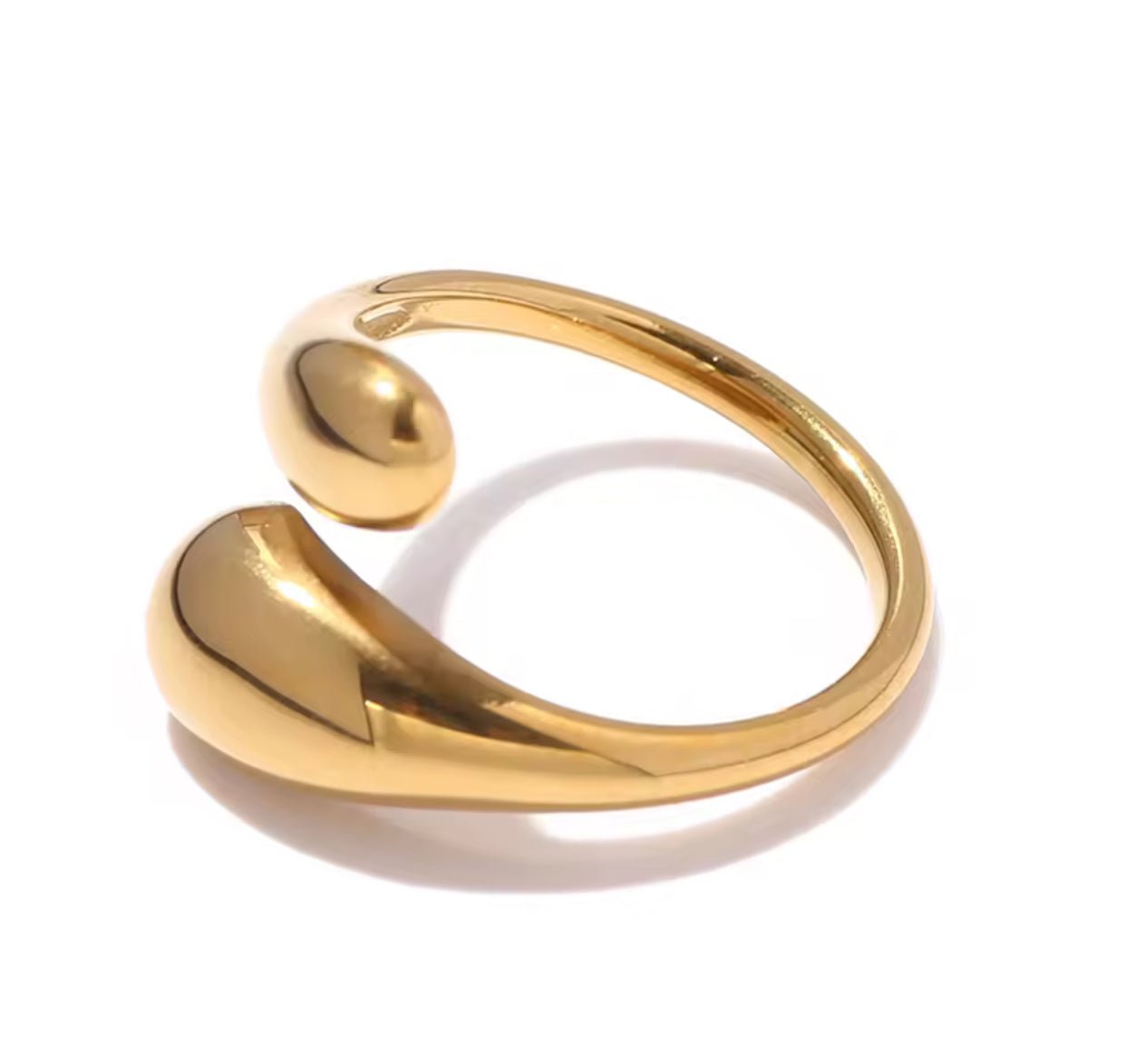 Anillo Ajustable Dúo Tear Drop en Acero Inoxidable 316L - KIKABOX