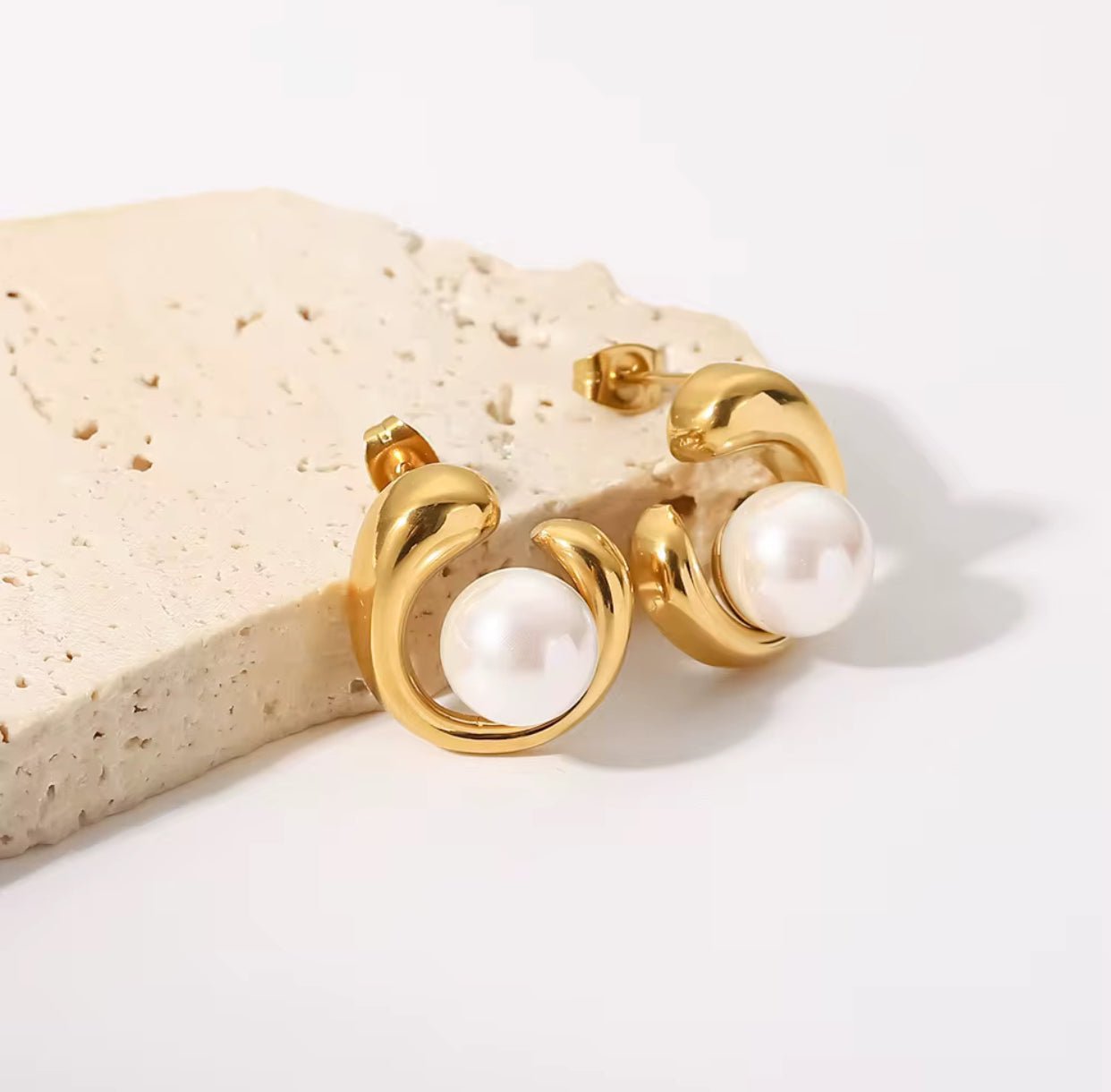 Pendientes Orbital Pearl – Acero Quirúrgico 316L - KIKABOX