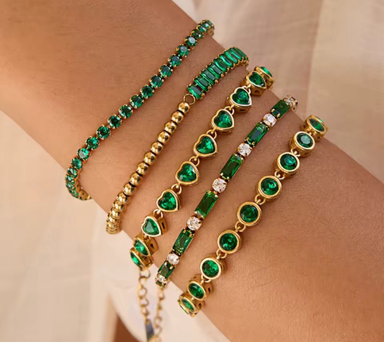 Brazalete "Emerald Path" – Dualidad en Acero Quirúrgico 316L - KIKABOX
