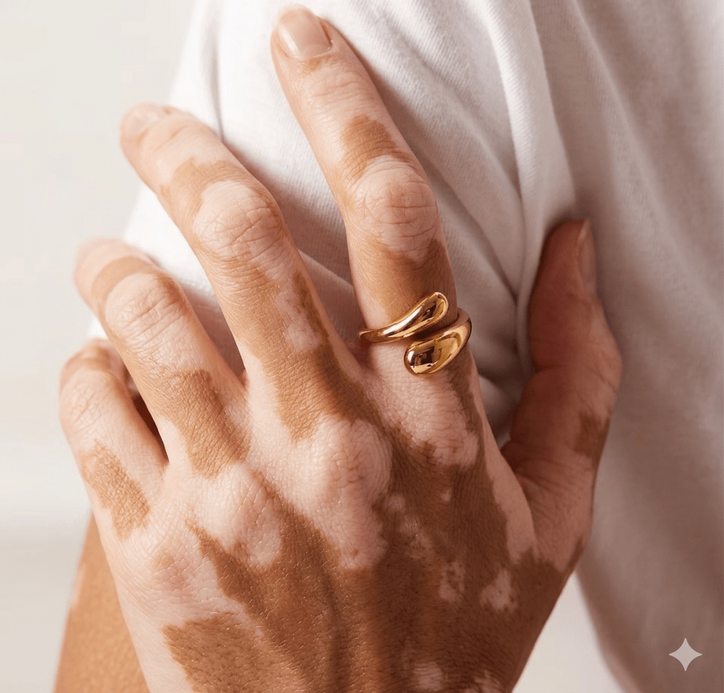 Anillo Ajustable Dúo Tear Drop en Acero Inoxidable 316L - KIKABOX