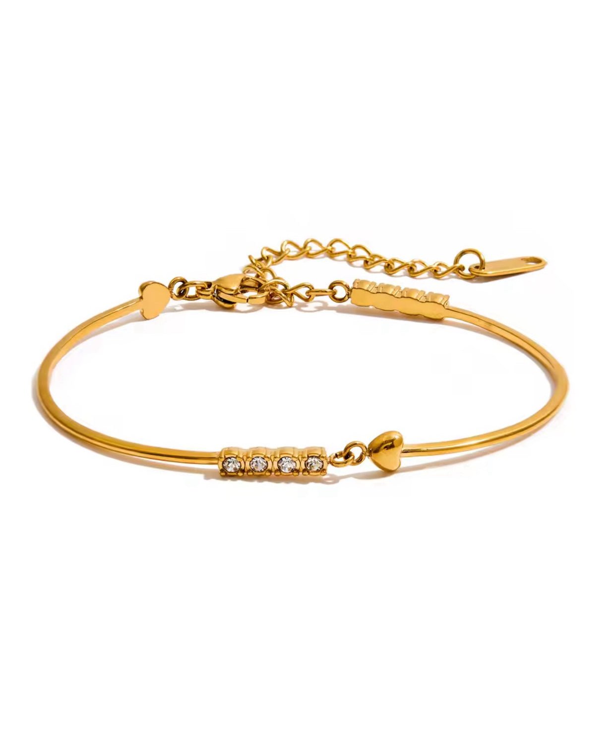 Brazalete Rígido Heart & Glow - Acero Inoxidable 316L - KIKABOX