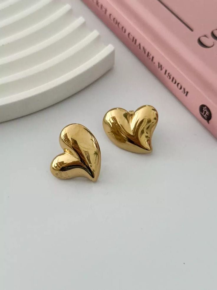 Pendientes de Corazón de Acero Inoxidable 316L - KIKABOX
