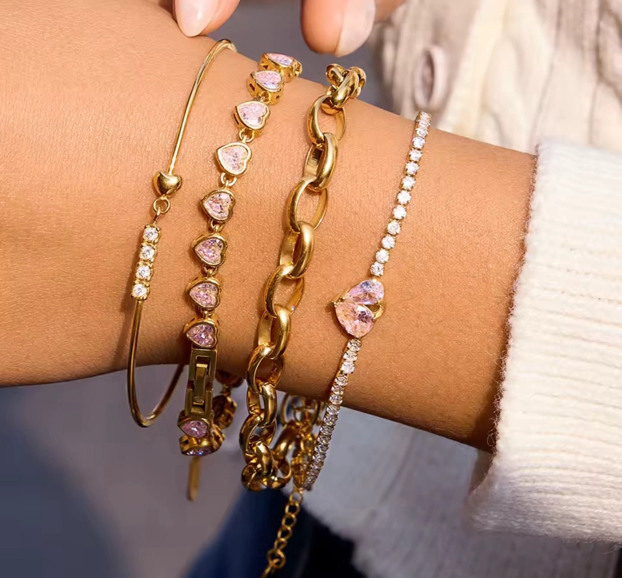 Pulsera Tennis Eternal Heart - Acero Inoxidable 316L - KIKABOX