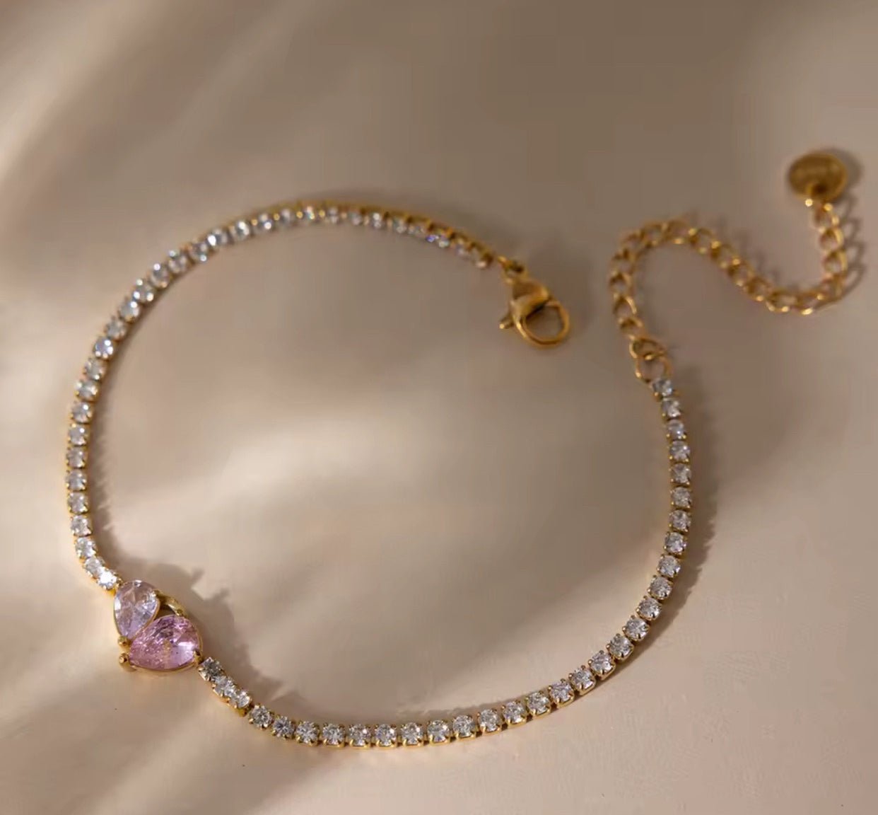 Pulsera Tennis Double Heart – Acero Inoxidable 316L - KIKABOX