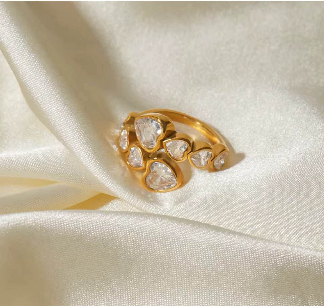 Anillo Multi - Heart Open – Acero Inoxidable 316L - KIKABOX