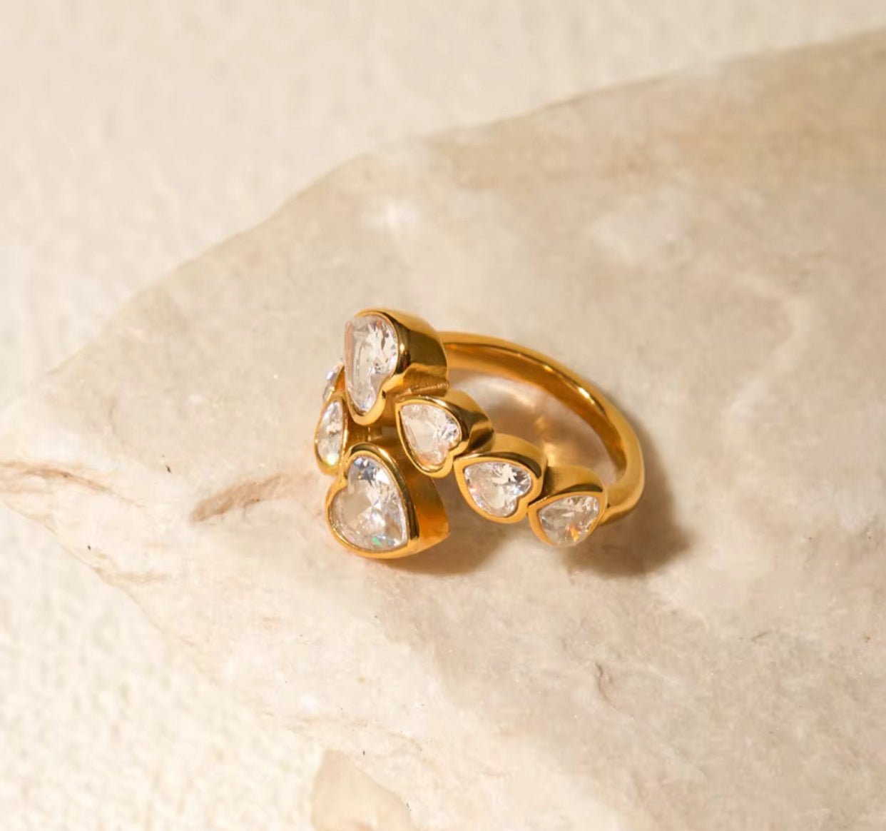 Anillo Multi - Heart Open – Acero Inoxidable 316L - KIKABOX