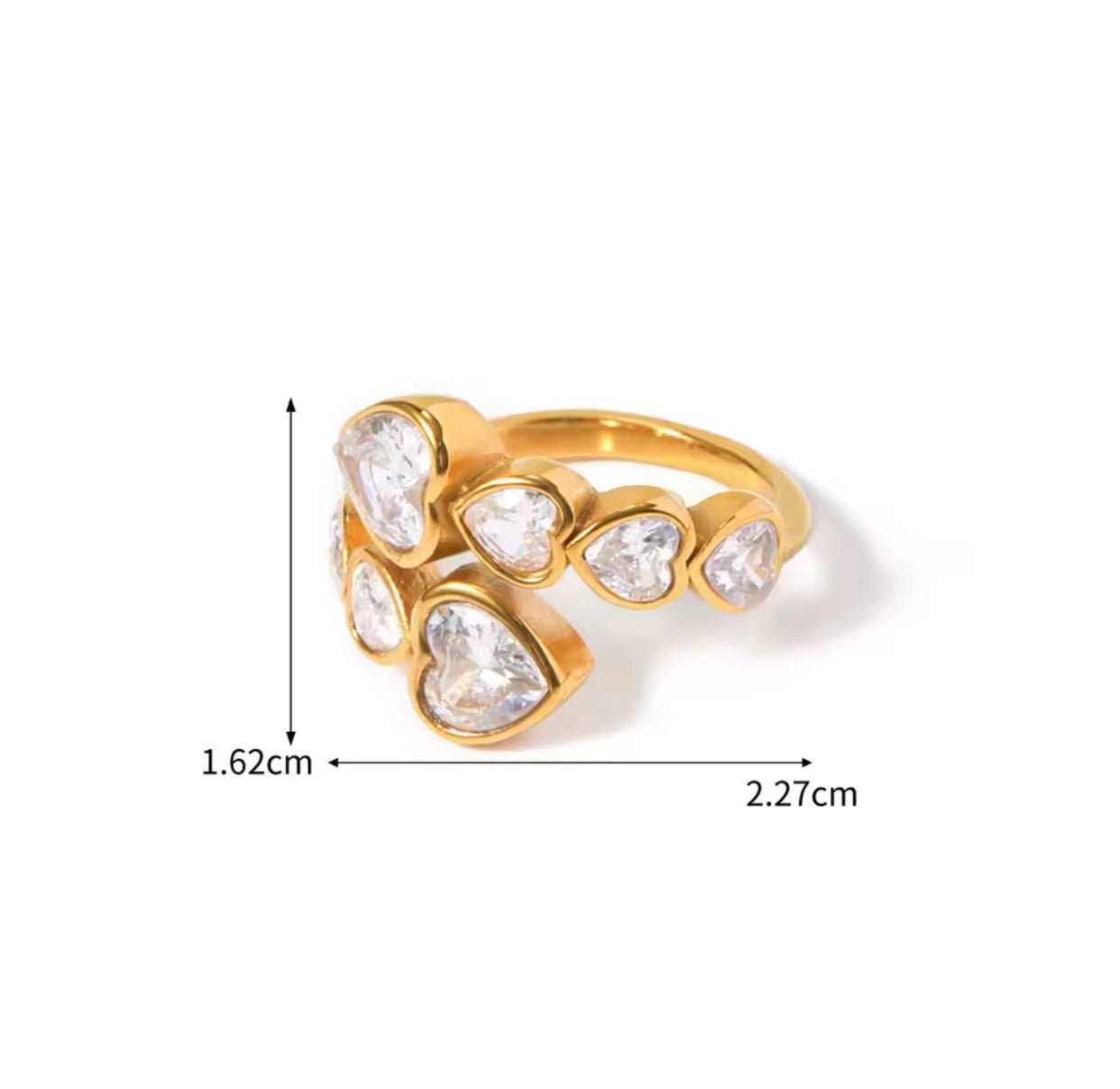 Anillo Multi - Heart Open – Acero Inoxidable 316L - KIKABOX
