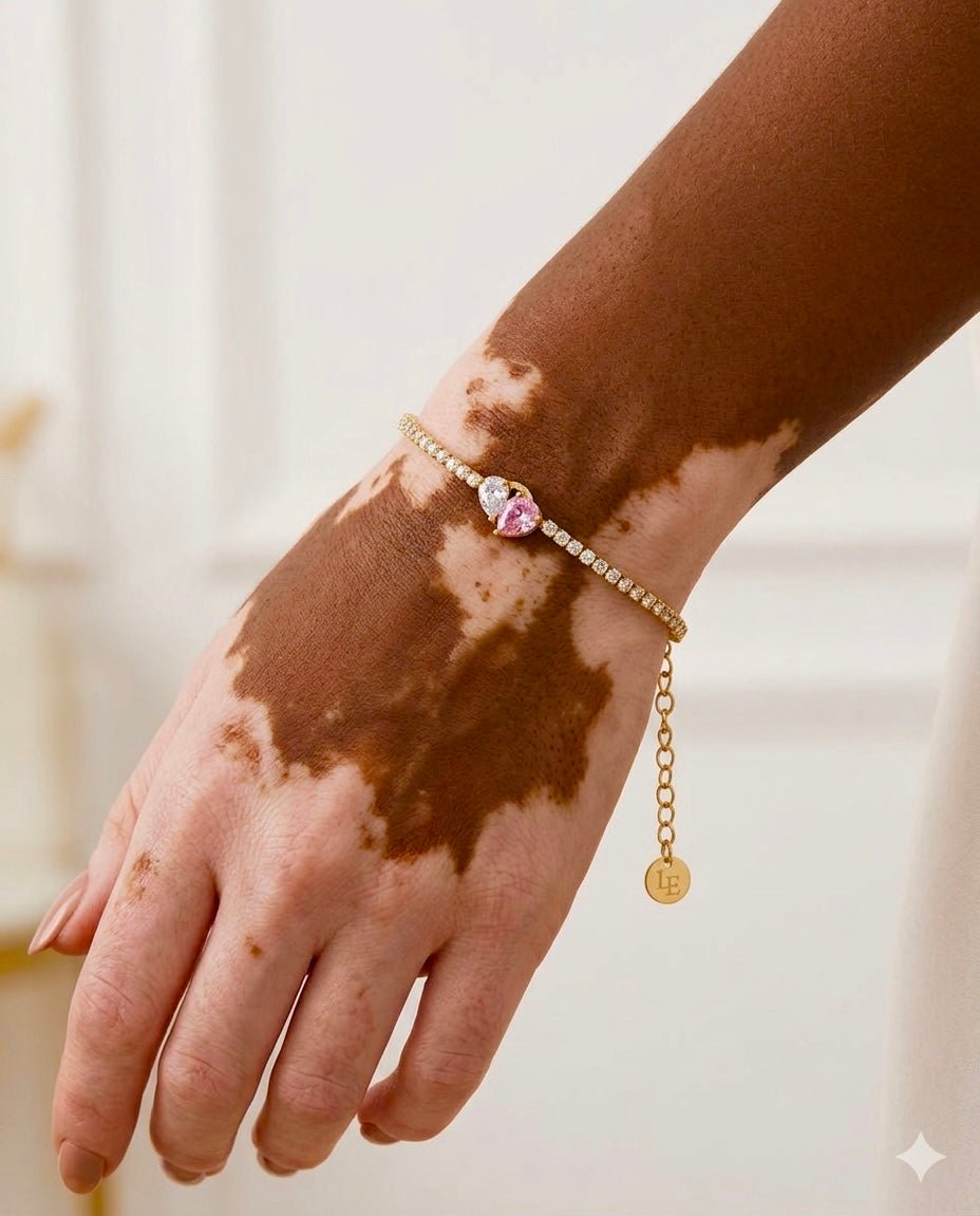 Pulsera Tennis Double Heart – Acero Inoxidable 316L - KIKABOX