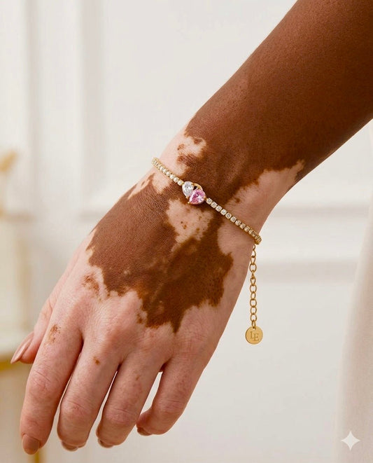 Pulsera Tennis Double Heart – Acero Inoxidable 316L - KIKABOX